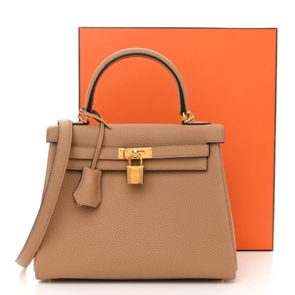 2022 Hermes Kelly 25 Togo Chai gold hardware - Picture 5 of 15